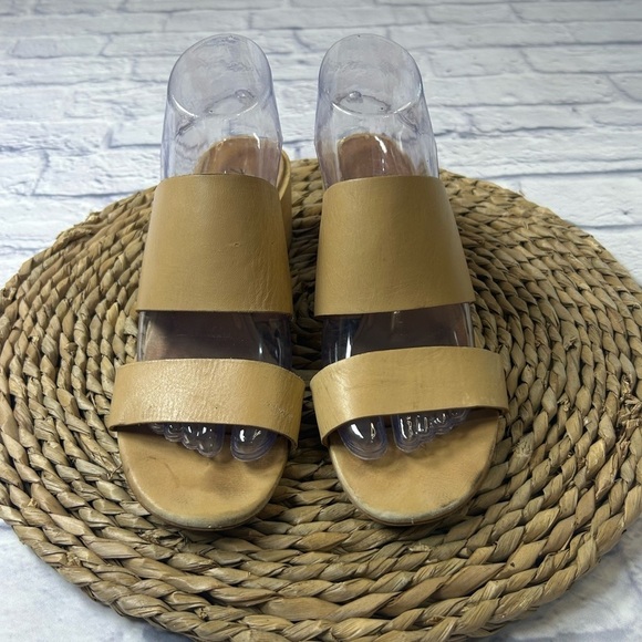 Madewell Women's Camel Slide Sandals w/Block Heel. Size 9. - Picture 2 of 9